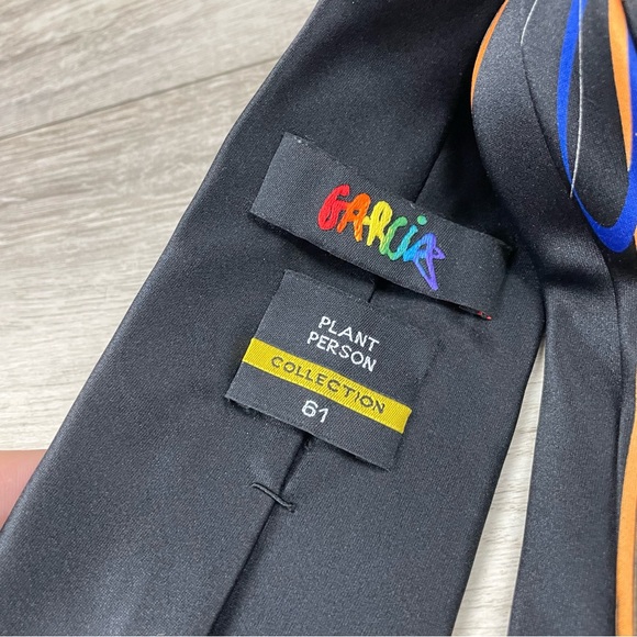 JERRY GARCIA TIE BLACK ORANGE BLUE PLANT PERSON COLLECTION 61 - Picture 5 of 8